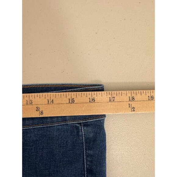 Express Slim Flare Super High Rise Jeans blue 90s preppy sz L - Picture 5 of 9